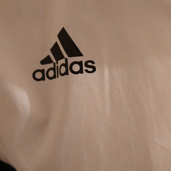 Adidas black and white windbreaker Sz M - Picture 2 of 9